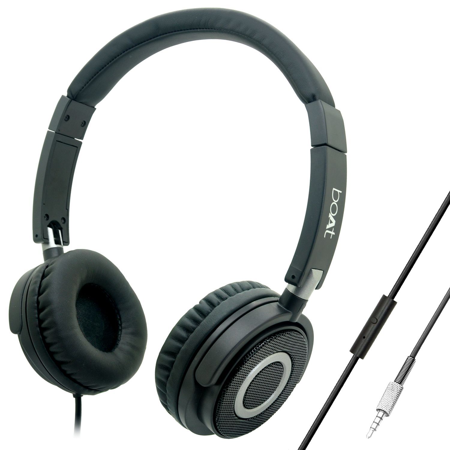 boAt BassHeads 900 N Wired Headset with Enhanced Bass & Lightweight Foldable Design (Black)