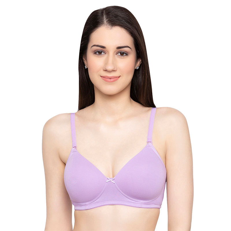 Buy Candyskin Medium Impact Cotton Elastane Slip On Sports Bra - Purple at  Rs.899 online