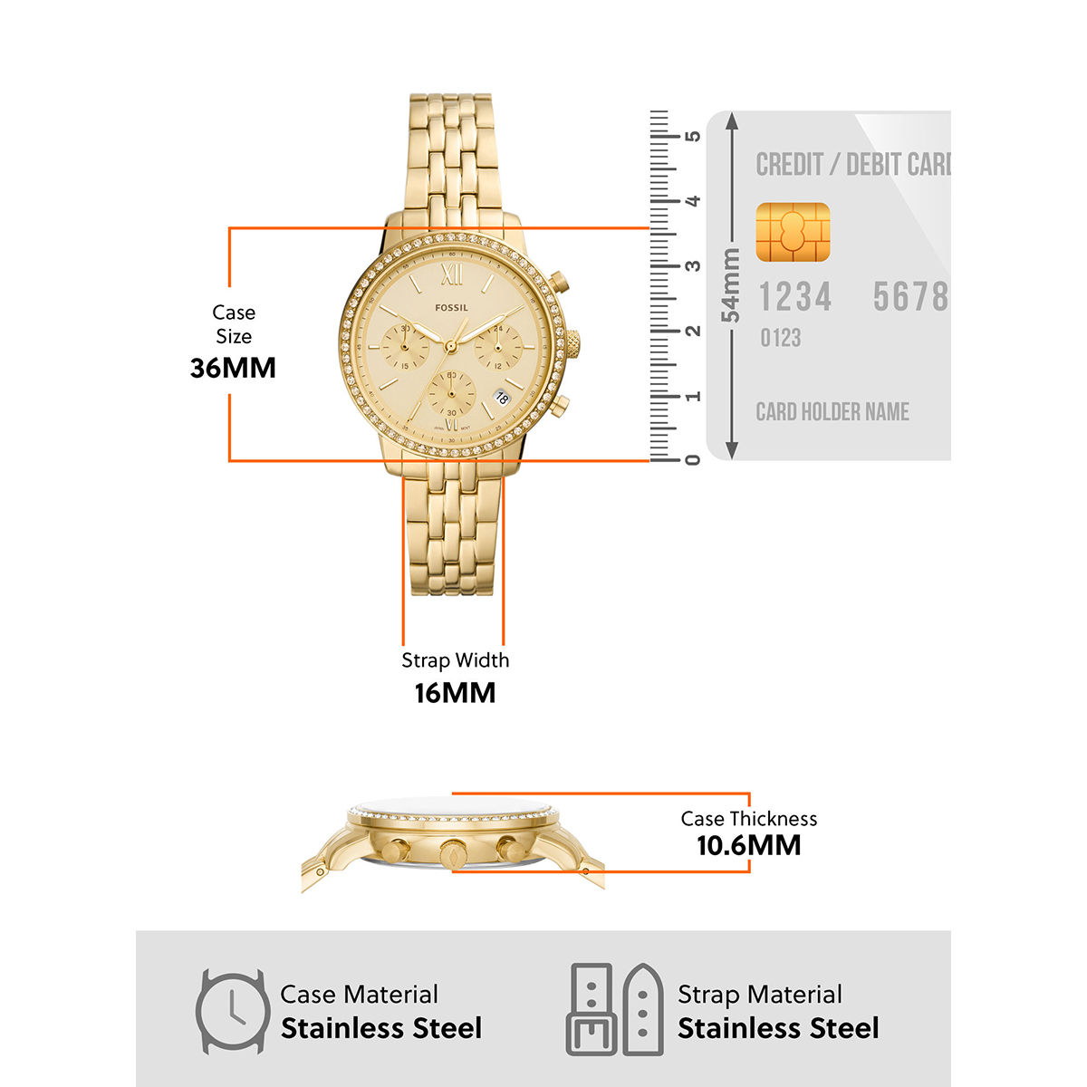 Fossil Neutra Gold Watch ES5219 (M): Buy Fossil Neutra Gold Watch ...
