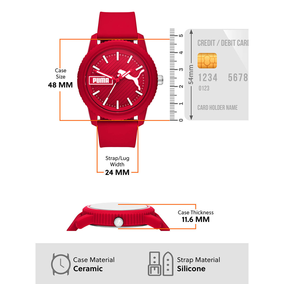 Puma Ultrafresh Red Watch P5083 (M): Buy Puma Ultrafresh Red Watch