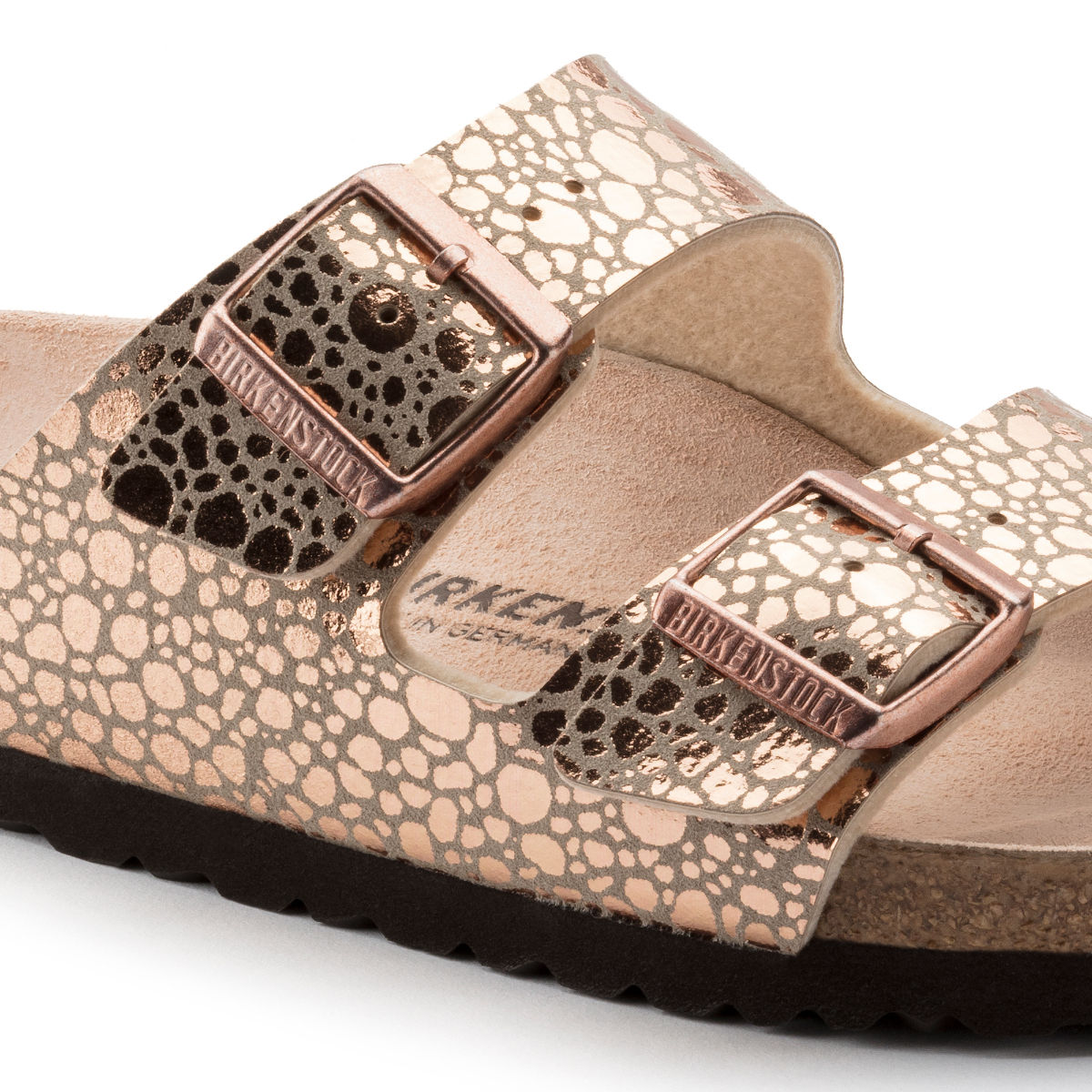 Buy Birkenstock Arizona Birko Flor Bronze Narrow Widht Womens