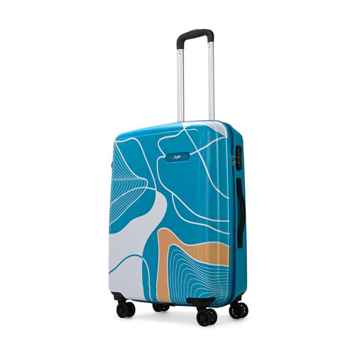 Skybags Blue Printed Polypropylene Trolley Bag