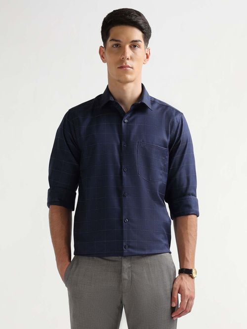 Buy Arrow Men's Liberty Classic Fit Auto Press Shirt-Blue Online