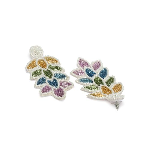 Buy Anekaant Sylvan Multi-Color Leaf Shaped Handcrafted Drop Earrings Online