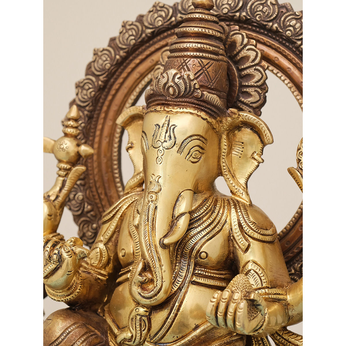 Buy Ekaa Handicrafts Lord Ganesha Murti Sitting On Moushak In Brass Online