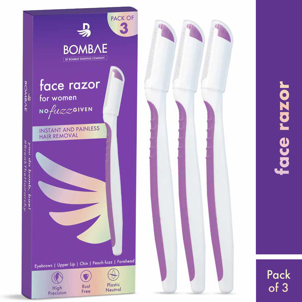 Bombae Painless Face Razor For Salon-Smooth Eyebrows (Pack Of 3)