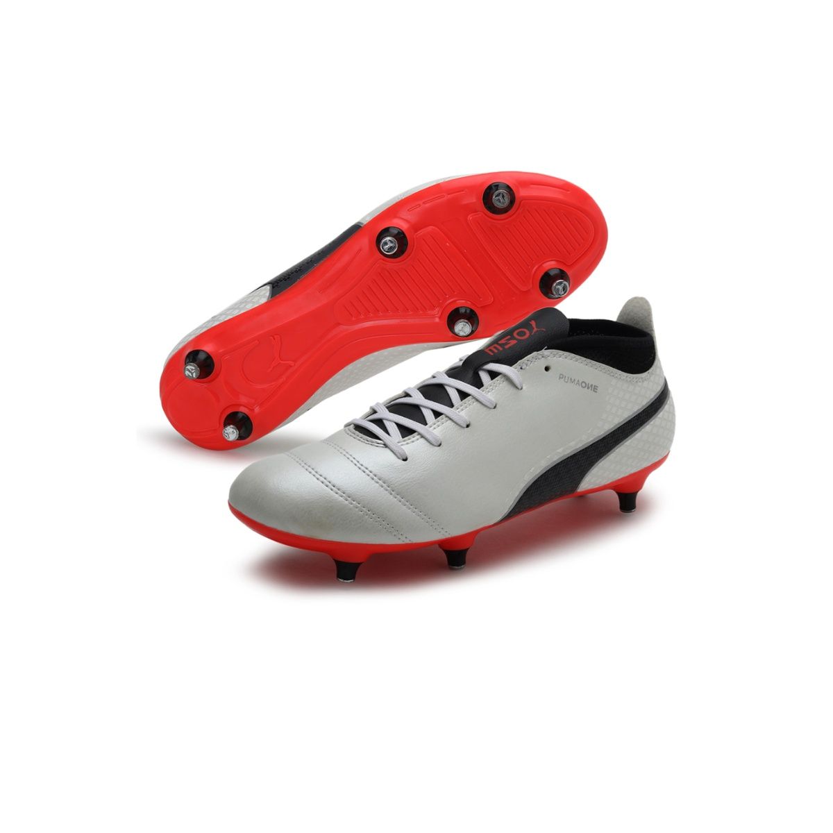 Buy Puma One 17.4 Sg White Football Shoes 8 Online