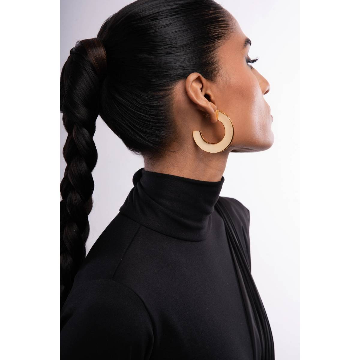 Curio Cottage Nova Bezelled Hoop Earrings