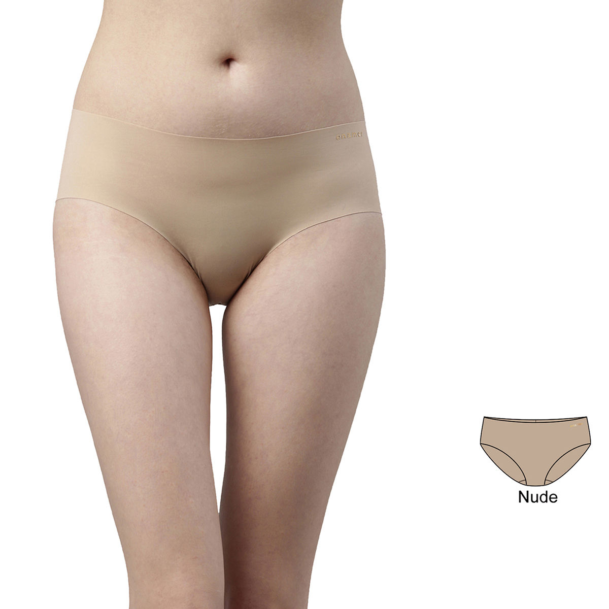 Enamor Women's Quick Dry Full Coverage & Mid Waist Hipster Panties - Nude  (L)