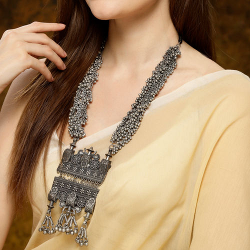 Buy Moedbuille Ghungroo Studded Afghan Tasselled Design Oxidised