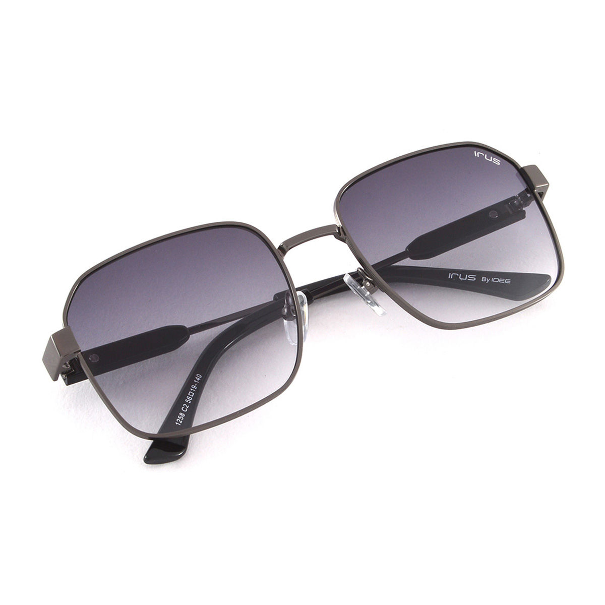 Buy IRUS Men UV Protected Full Rim Grey Frame Grey Lens Sunglasses