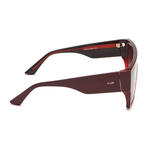 IRUS Men UV Protected Full Rim Red Frame Brown Lens Sunglasses  IRS1262C5SG (136)