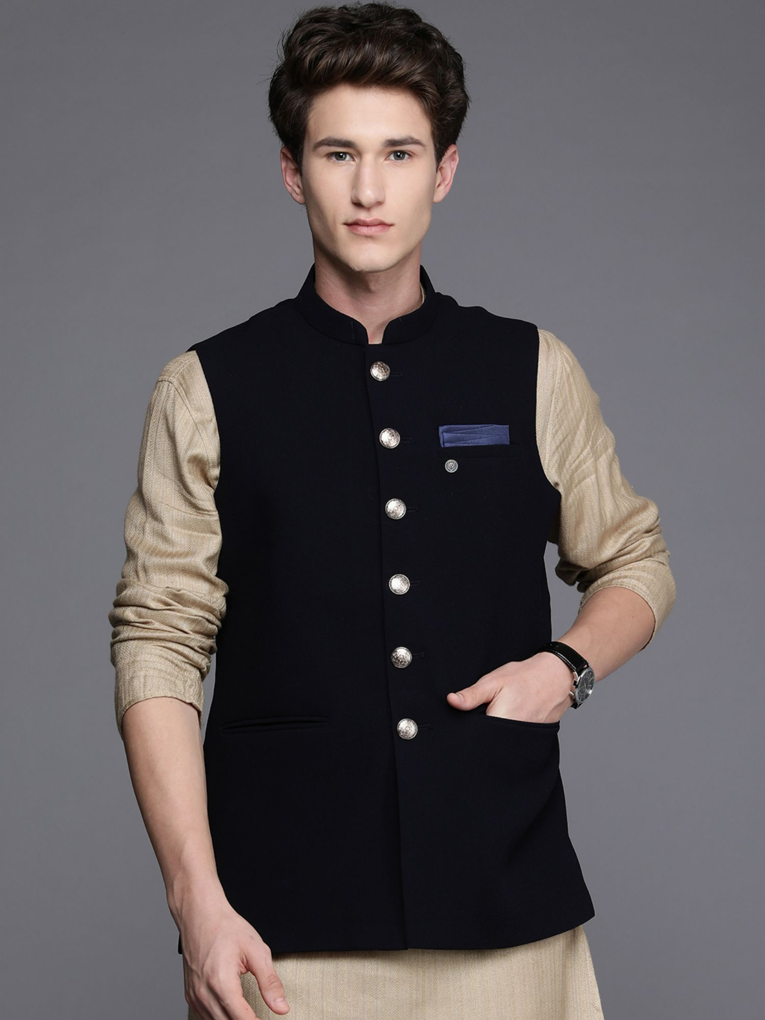 Manyavar waistcoat price best sale