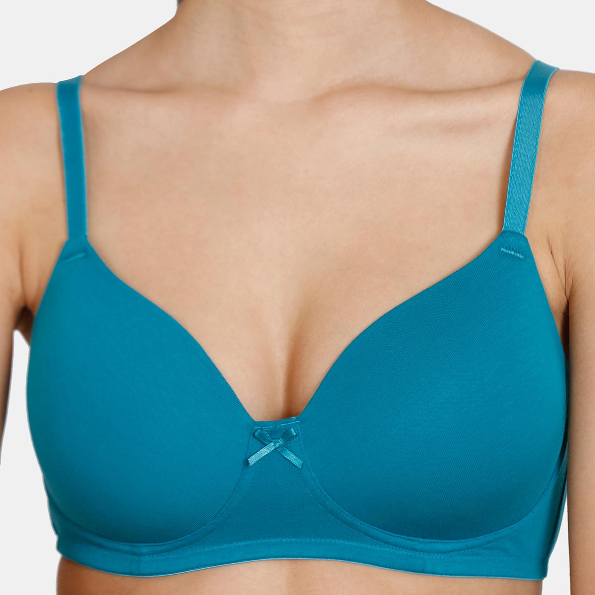 Buy Zivame Beautiful Basics Padded Non Wired 3 4th Coverage T Shirt Bra Biscay Bay Online 4300