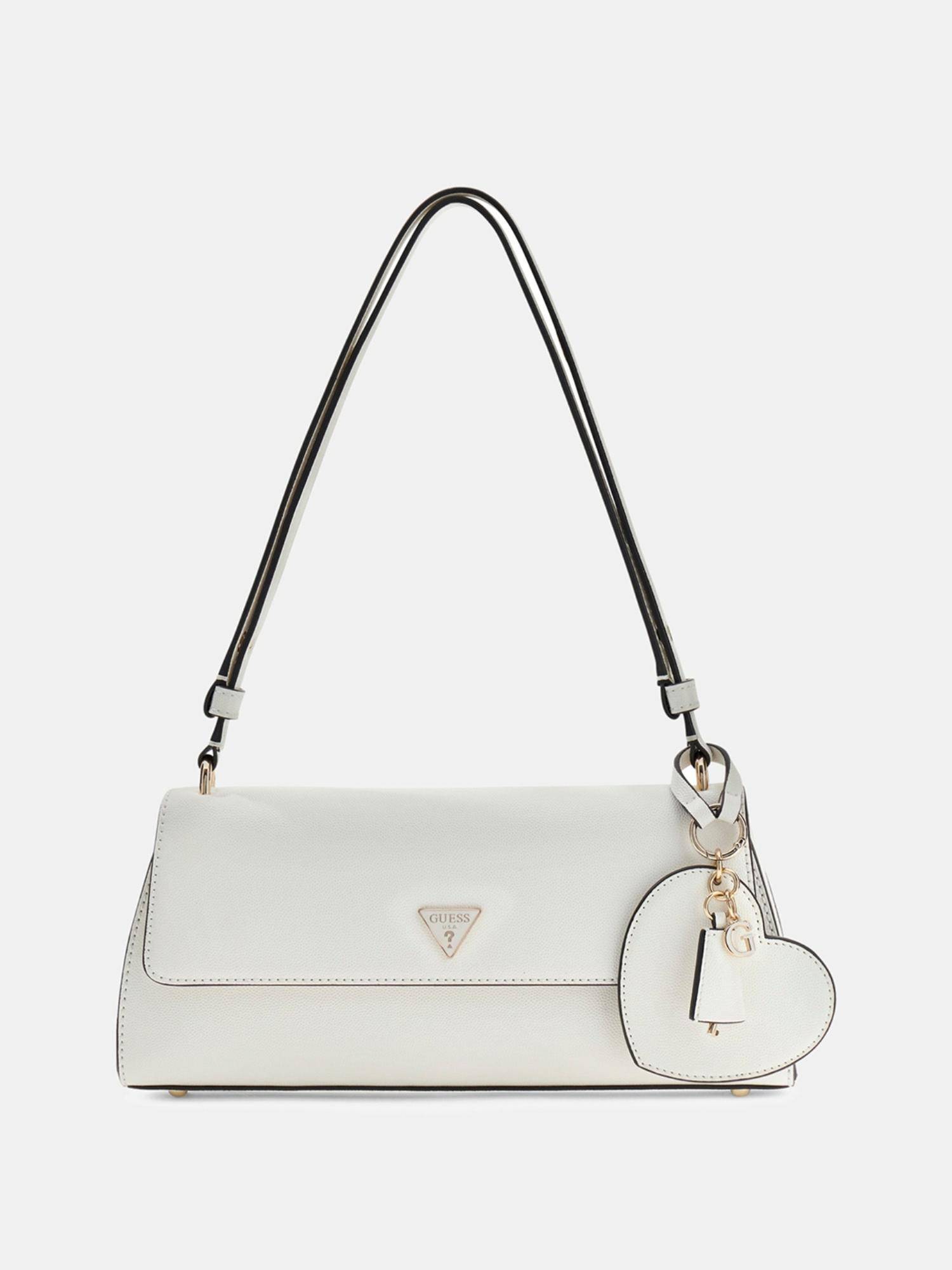 Guess White Solid Pu Isobel Convertible Handbag