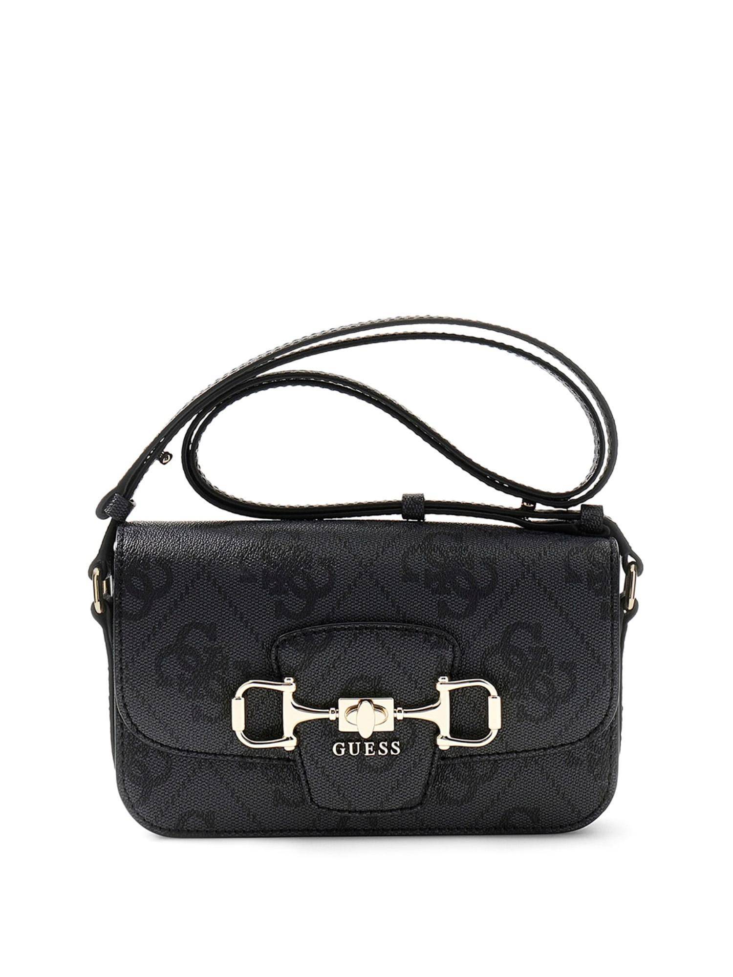 Guess Charcoal Printed Pu Janie Logo Sling Bag