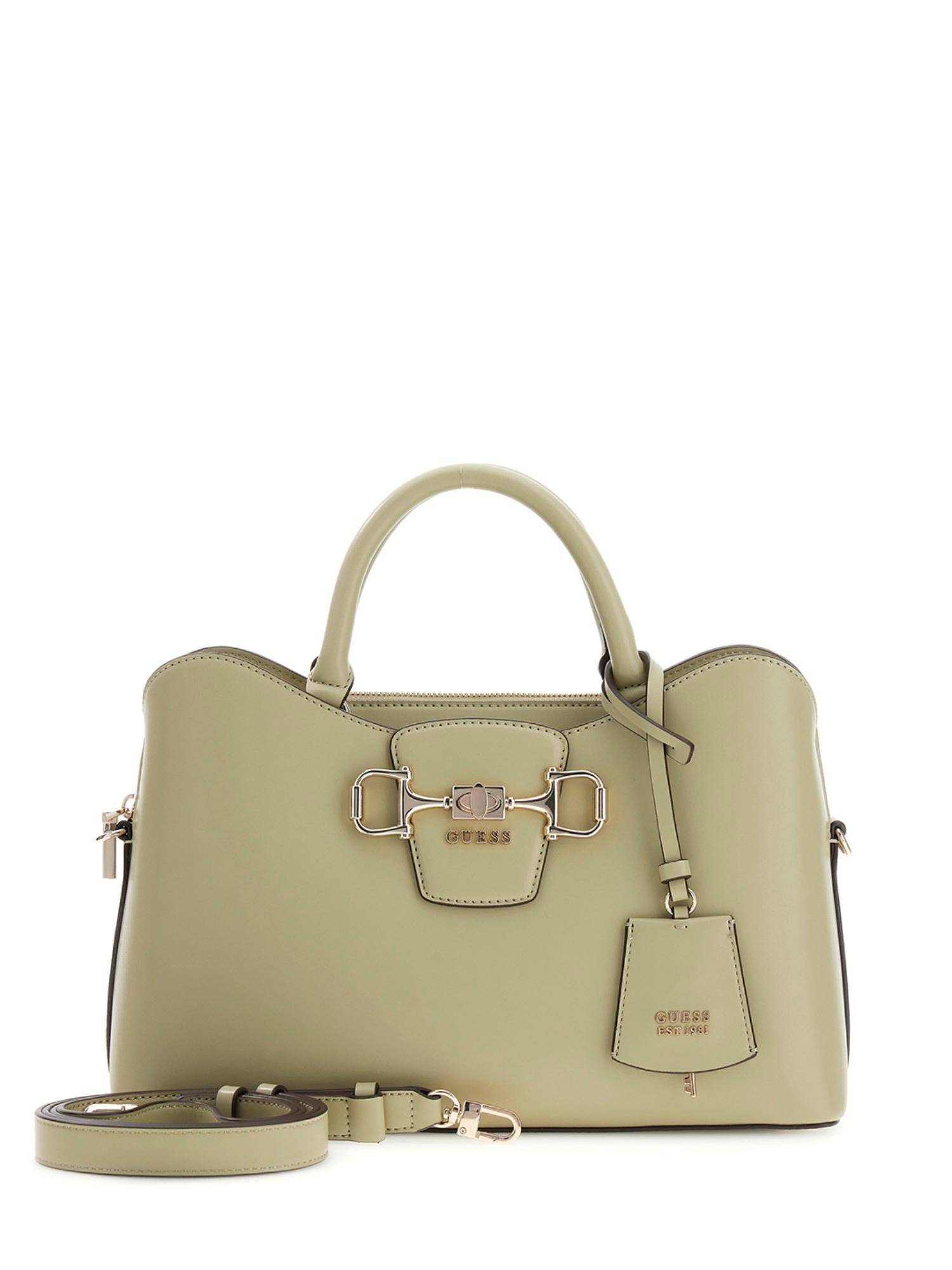 Guess Sage Solid Pu Janie Girlfriend Satchel Bag With Detachable Strap