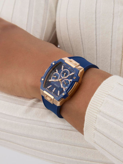 Buy Guess Blue Rectangle Dial Analog Women Watch GW0945L4 (M) Online