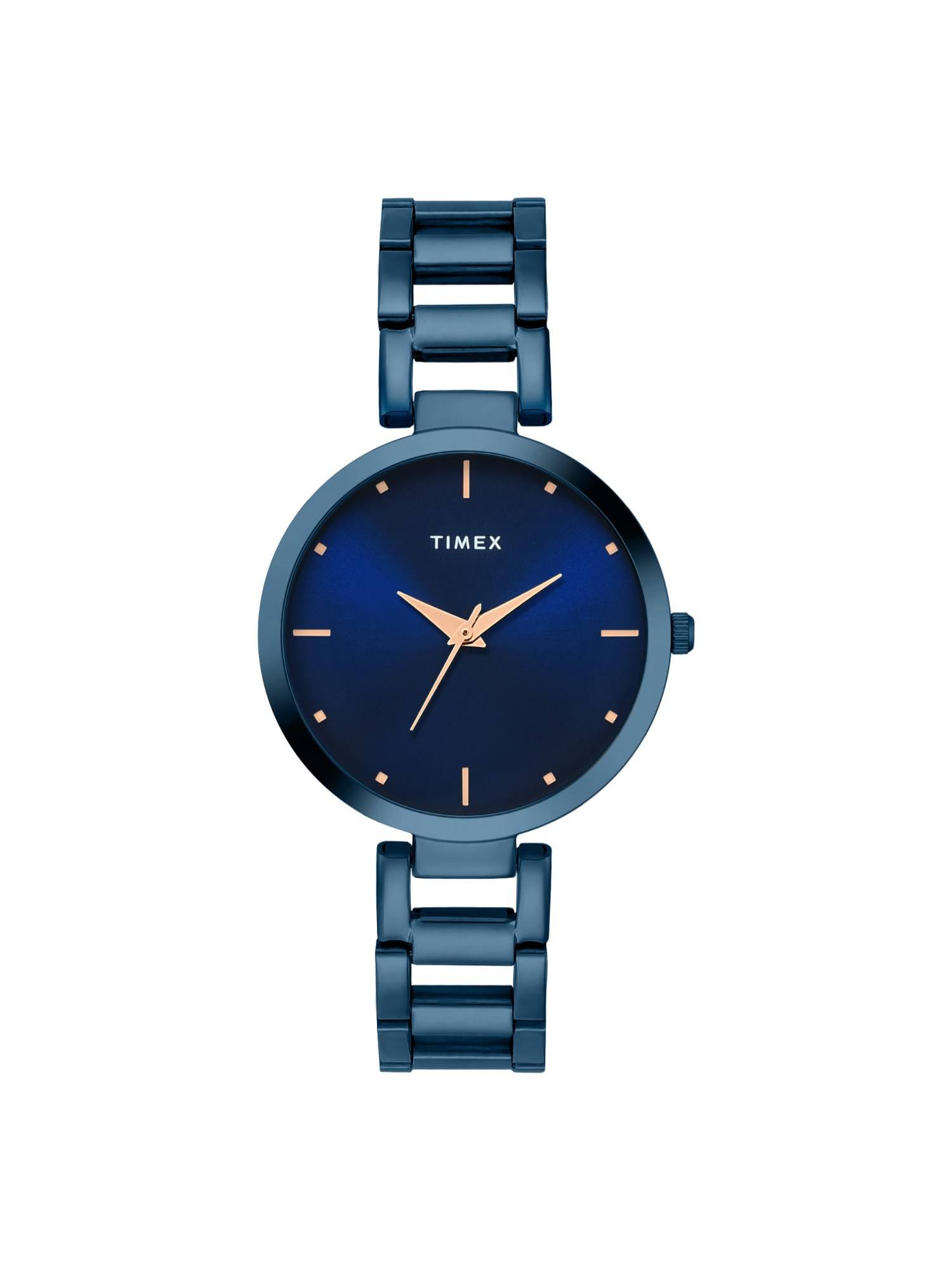 Timex Trendline Round 35mm Blue Dial Analog Women Watch - TW000X277