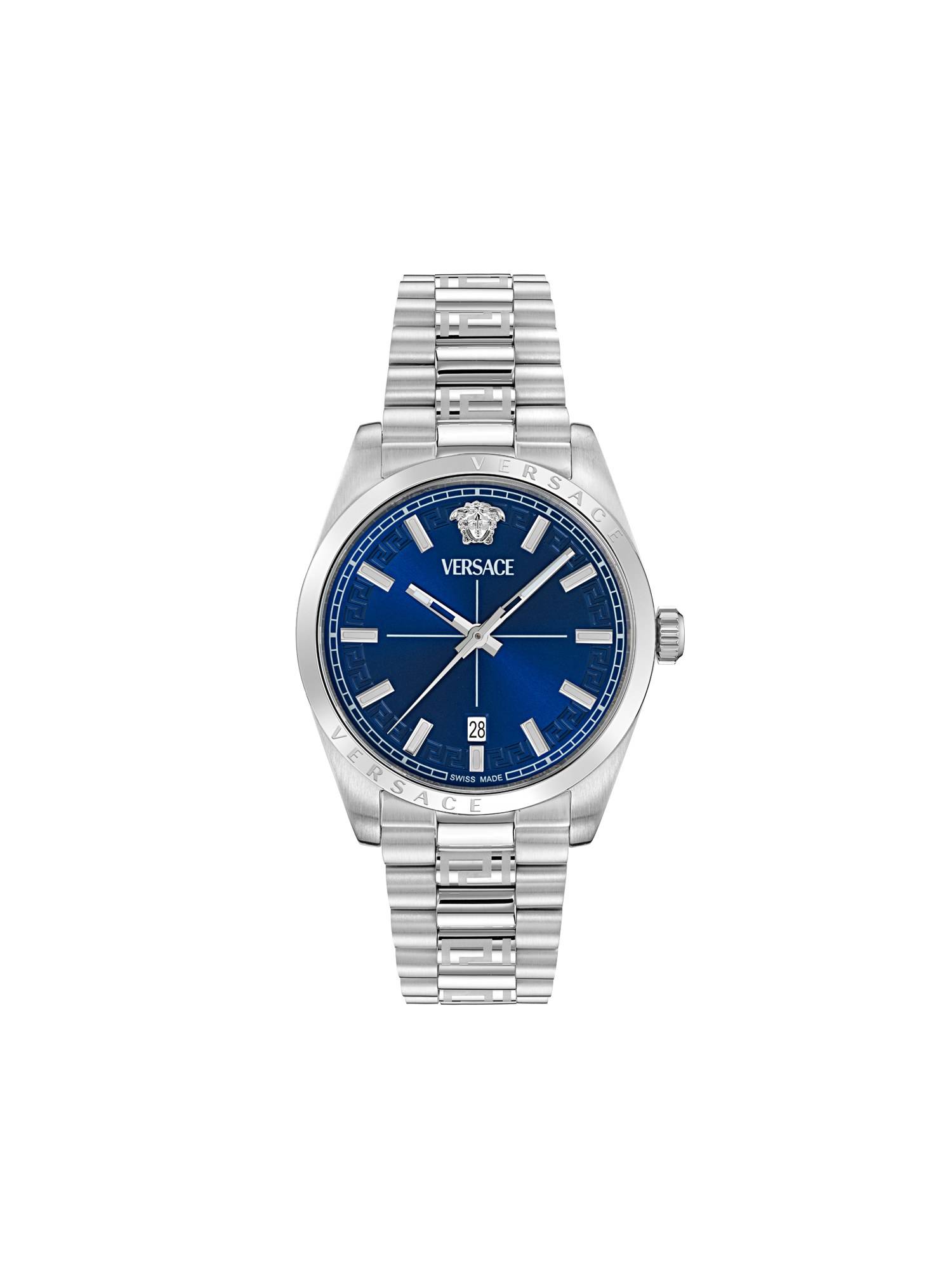 Versace Royal Blue Round Dial Analog Men Watch - VE0G00325 (M)