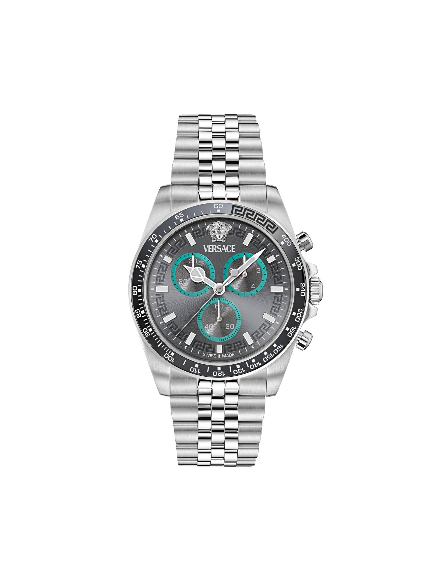 Versace Grey Round Dial Analog chrono Men Watch - VE0H00325 (M)