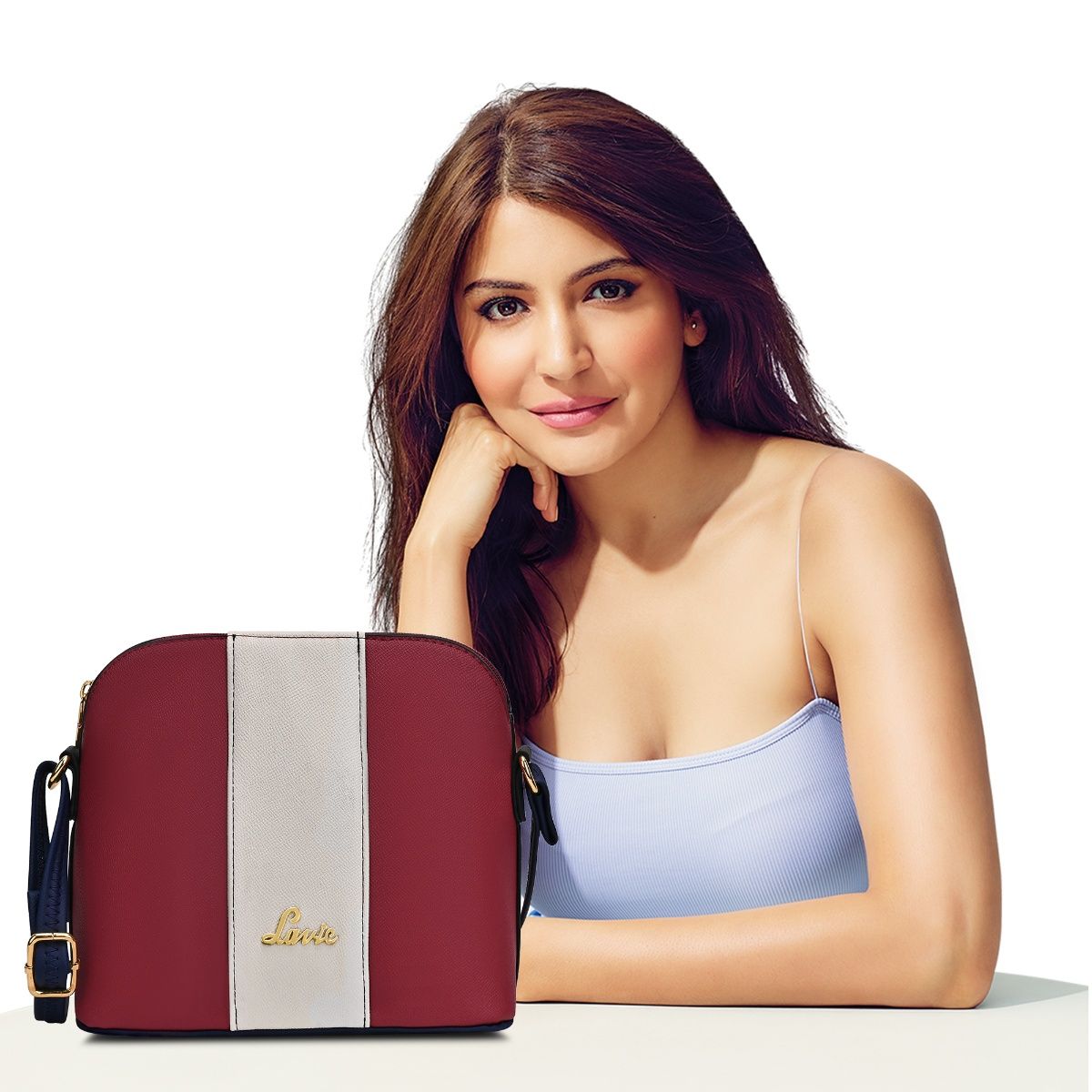 Buy Lavie Womens Masha Colorblock Vertical Sling Bag - Red (M) Online