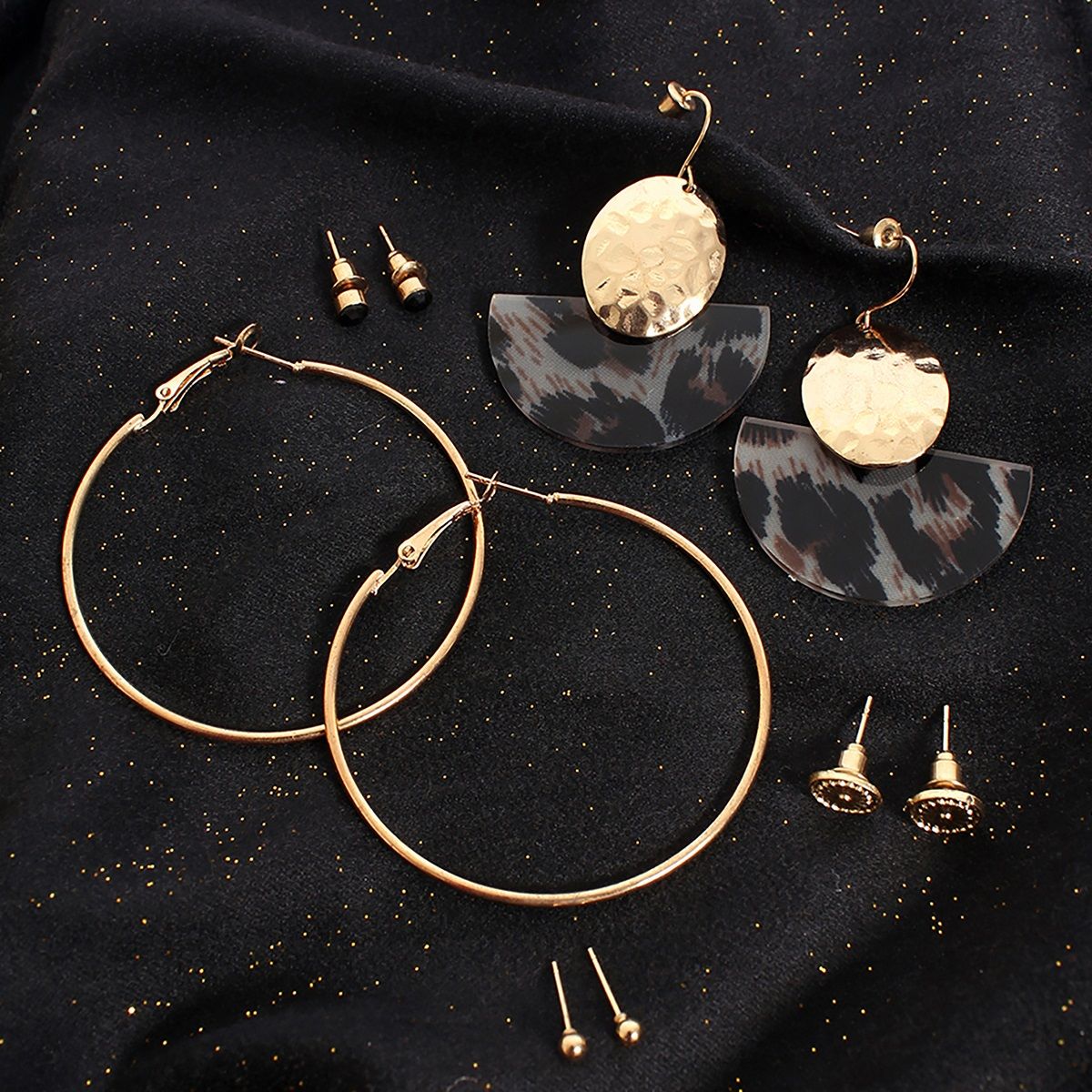 Tortoise and gold sales hoop earrings