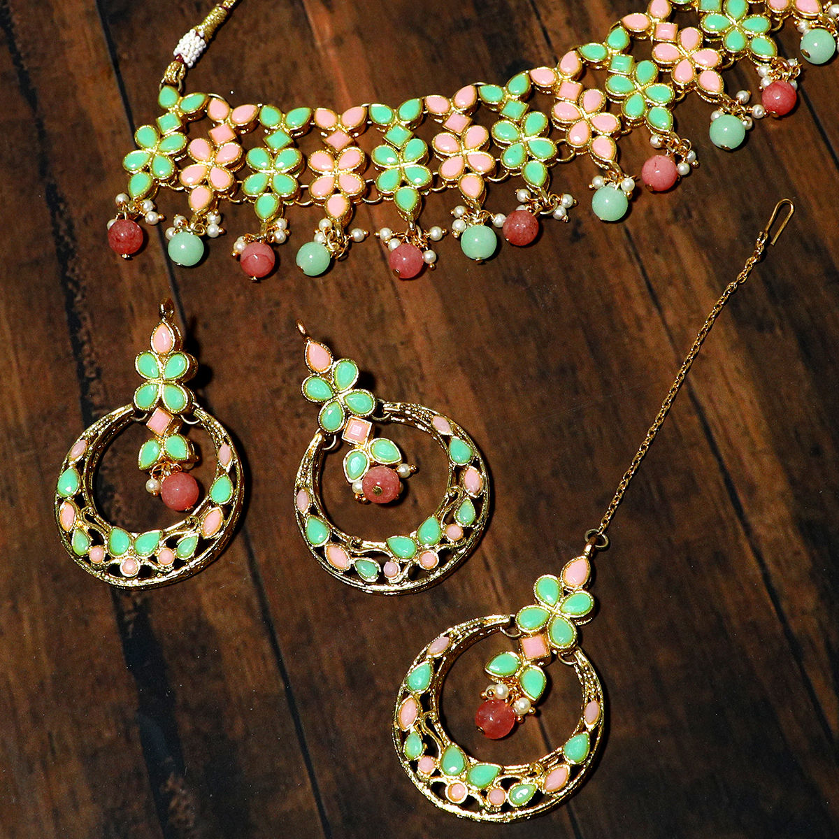 Lime green deals necklace set