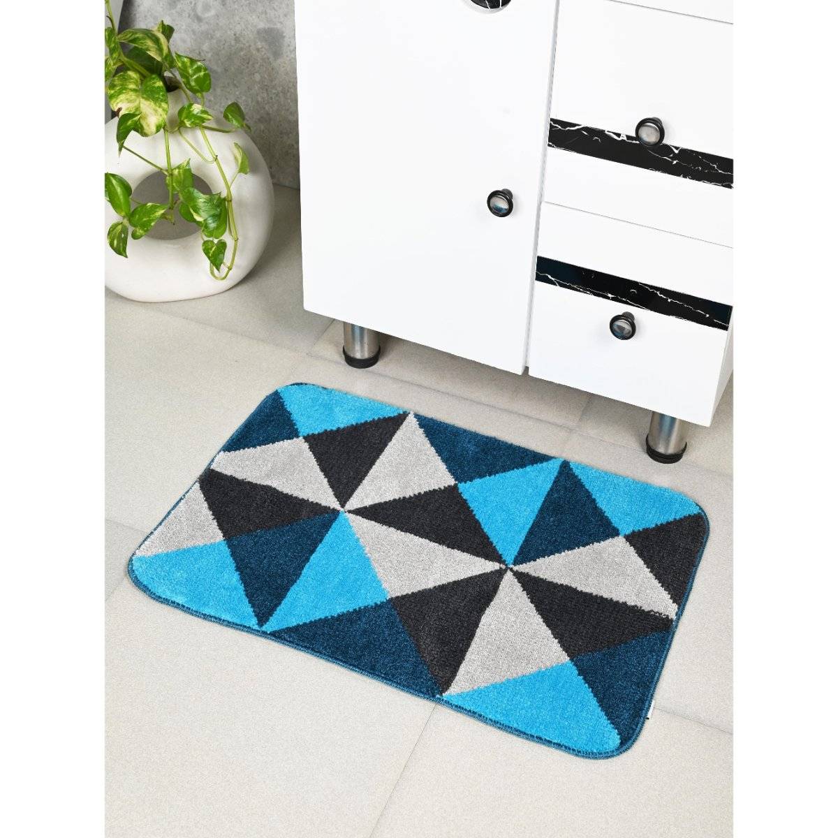 Saral Home Turquoise Move Soft Antiskid Bath Mat