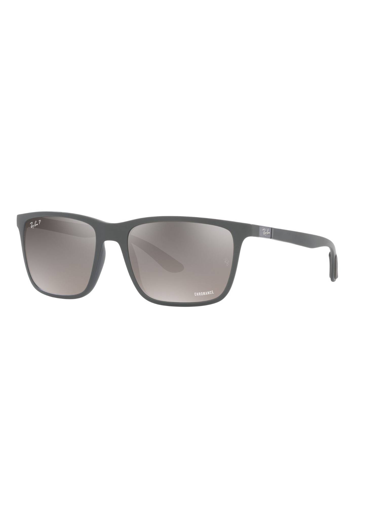 Ray-Ban Men Silver Rectangle Peek Sunglasses - 0RB438560175J58 (58)