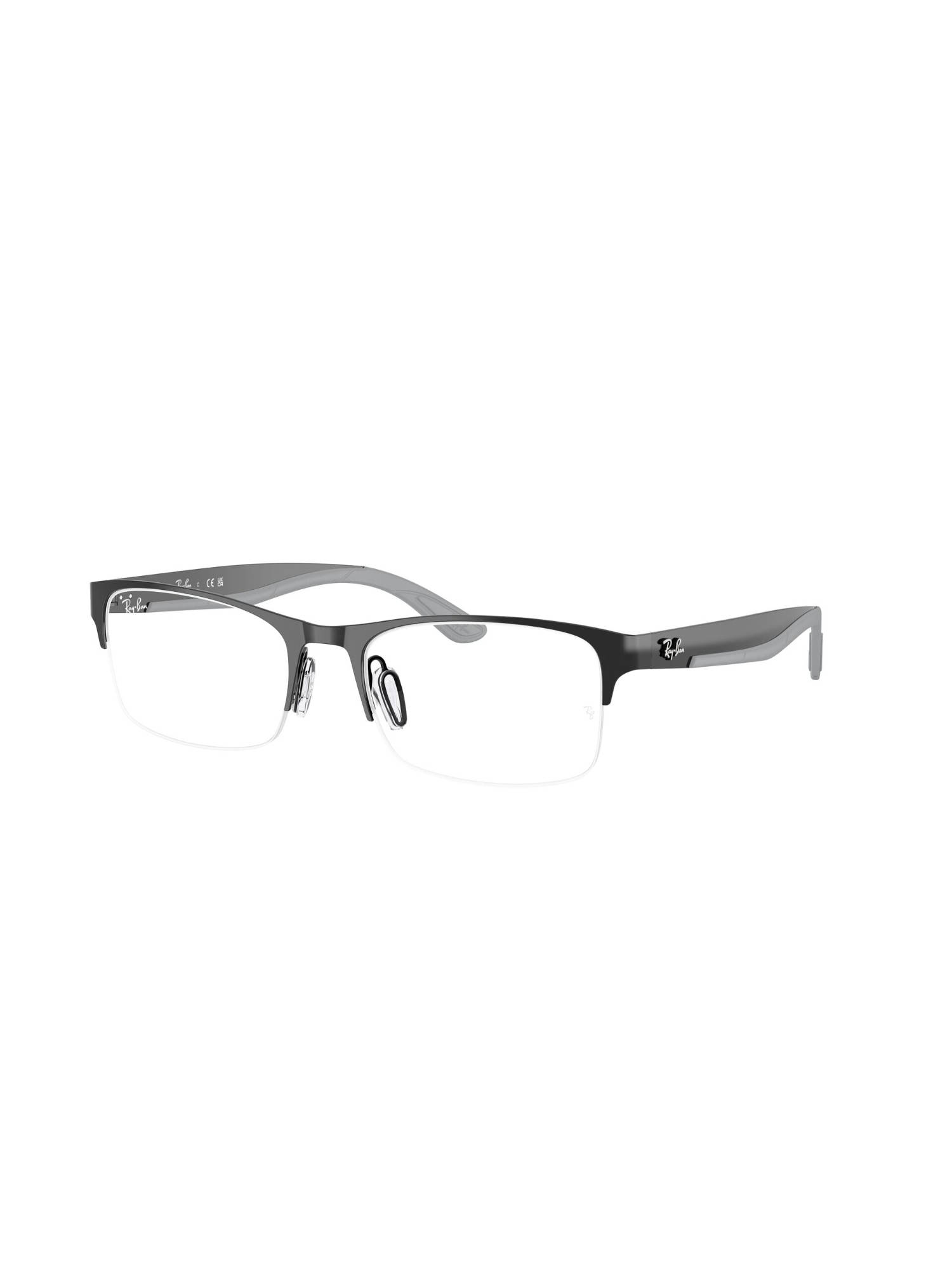 Ray-Ban Unisex Black Metal Rectangle Eye Frame - 0RX7551322256 (56)