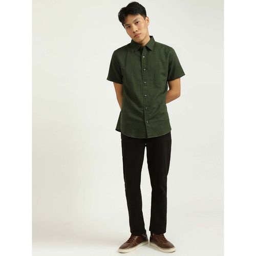 Buy United Colors Of Benetton Olive Linen Shirt Online