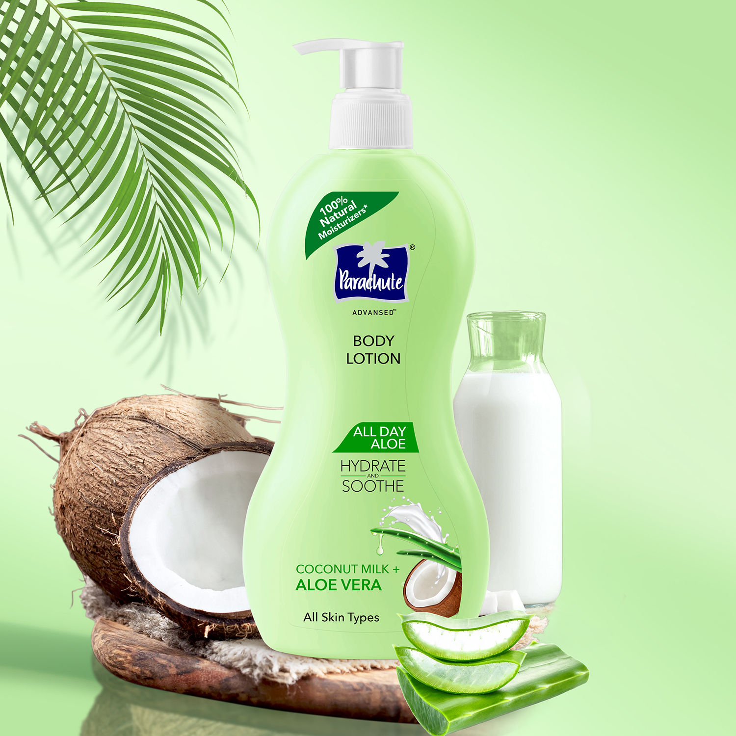 Parachute Advansed All Day Aloe Body Lotion,Coconut Milk & Aloe Vera