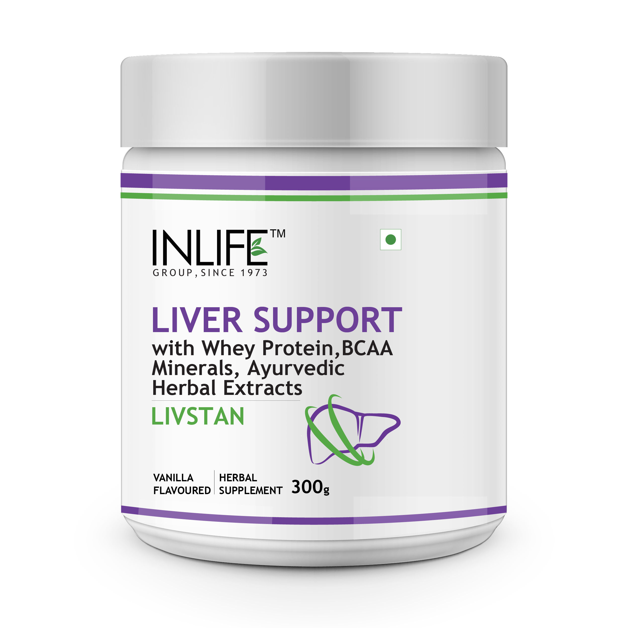 INLIFE Livstan Liver Support Supplement Whey Protein Powder & Ayurvedic Herbs, 300 grams (Vanilla)