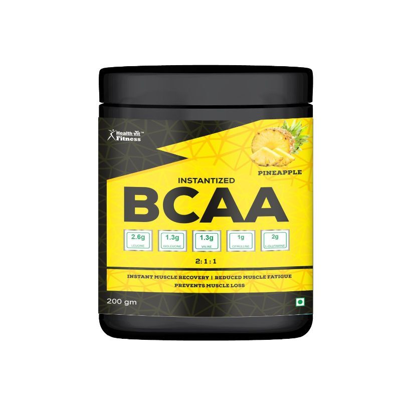 HealthVit Fitness BCAA Powder 6000 (2:1:1) Pineapple Flavour