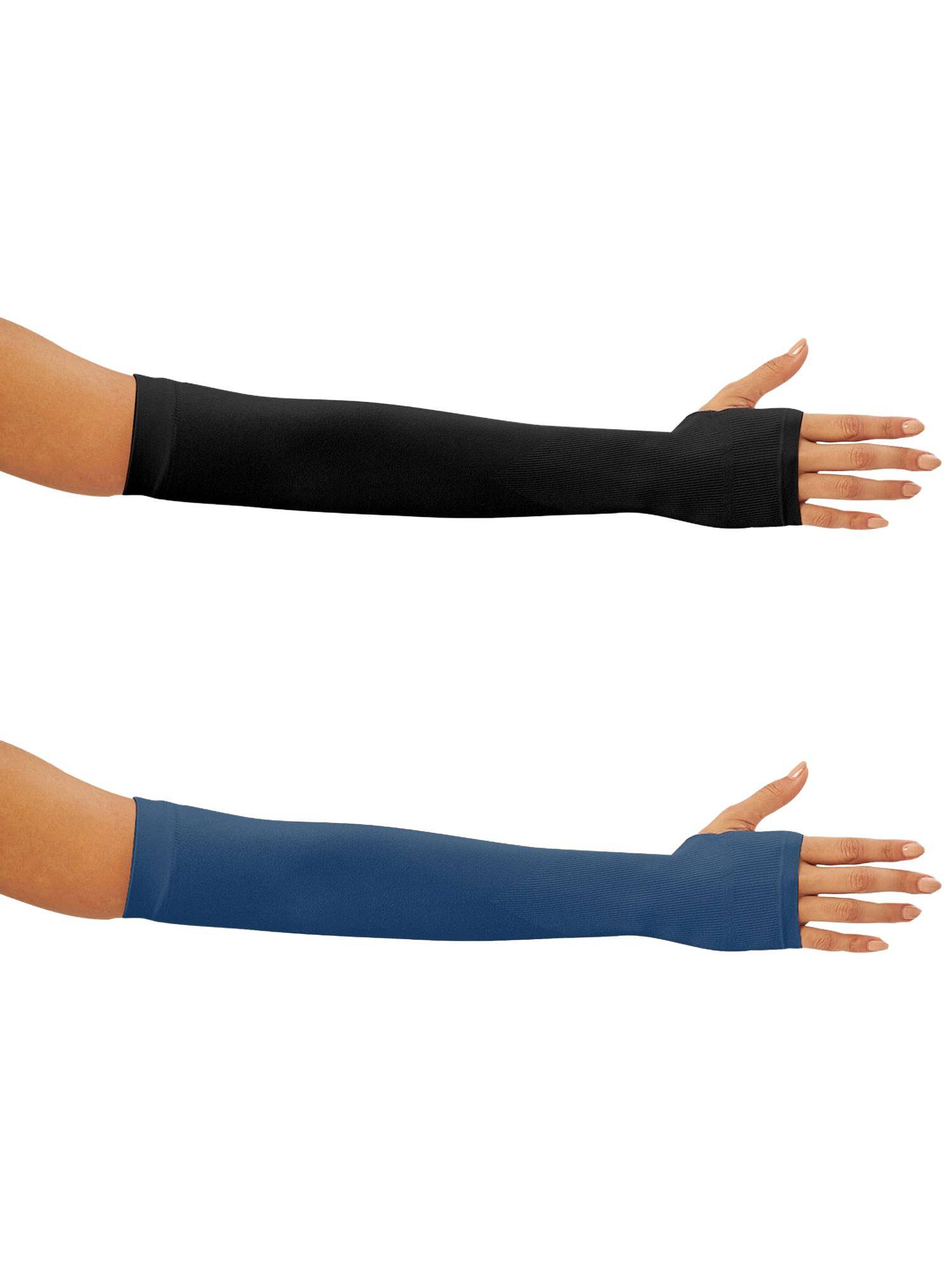 G Heist Unisex Solid Assorted Uv Protection Arm Sleeves Gloves Multi-Color (Pack of 2)