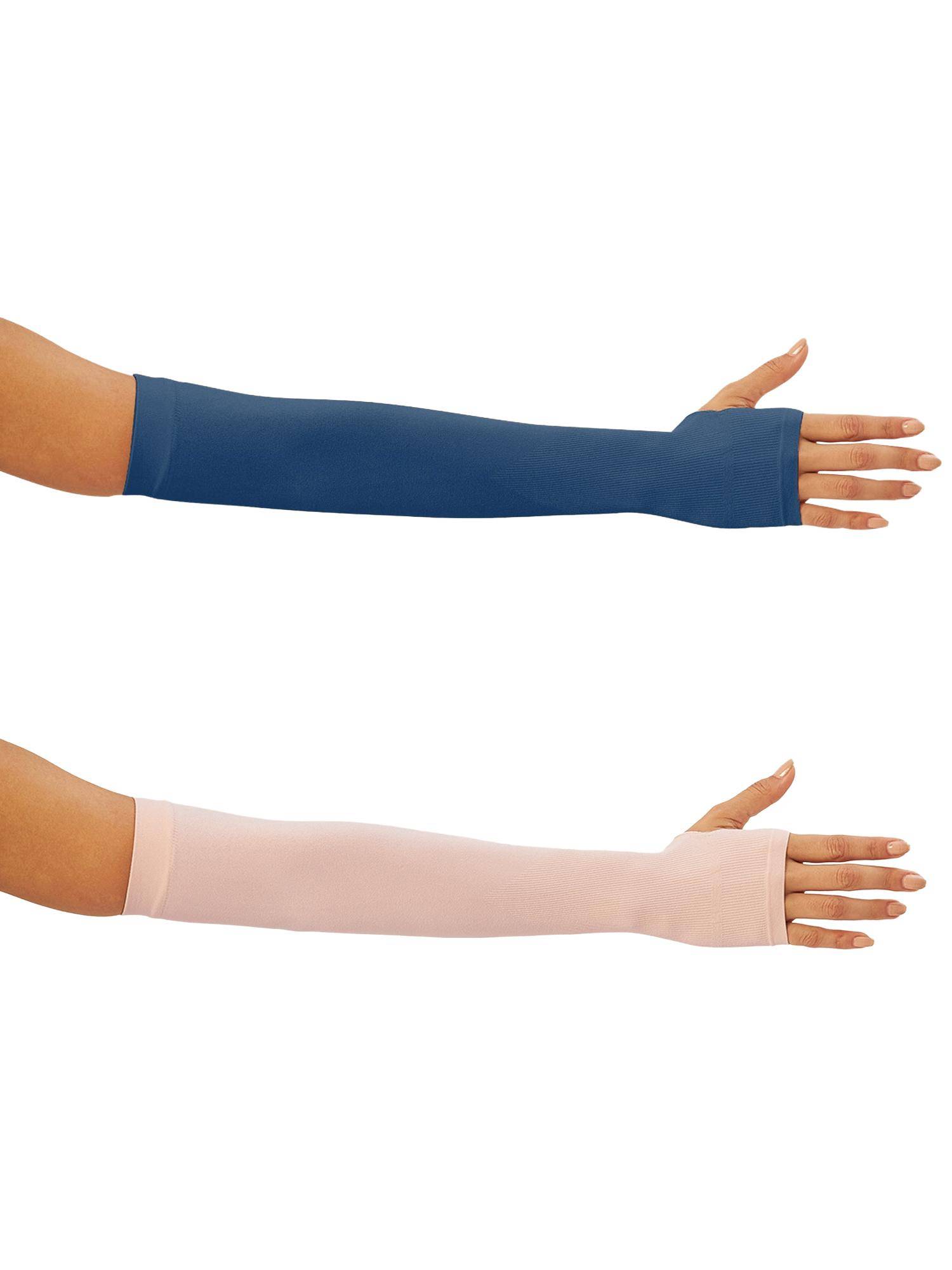 G Heist Unisex Solid Assorted Uv Protection Arm Sleeves Gloves Multi-Color (Pack of 2)