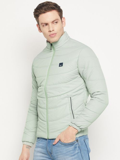 Buy SPIRIT Mens Light Green Solid Full Sleeve Jacket Online