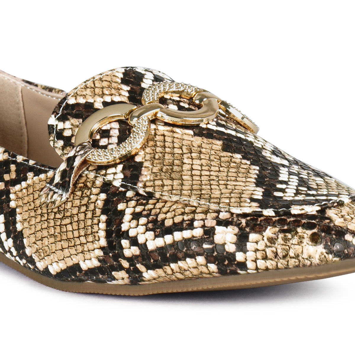 Side Metal Loafer Croc Effect