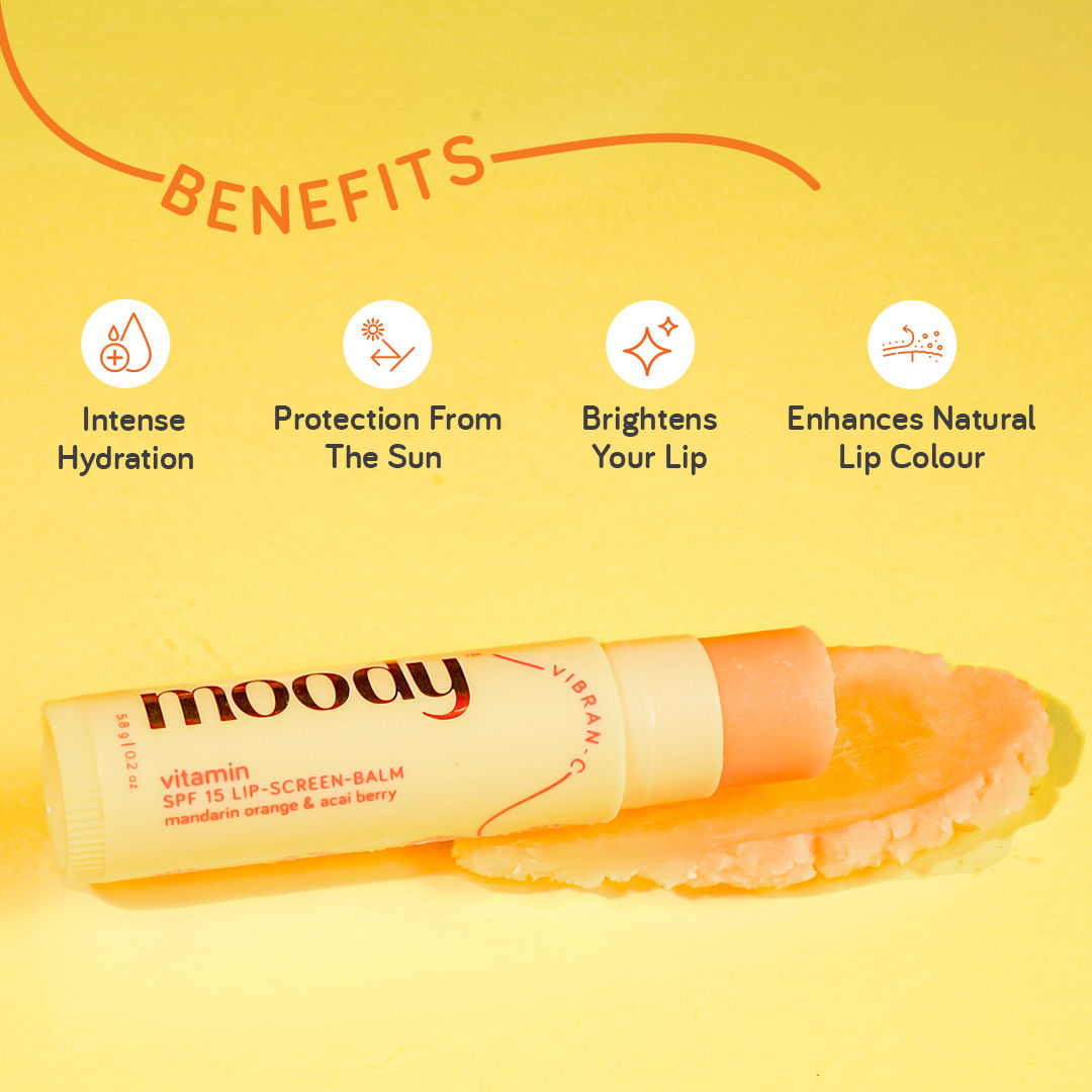 Moody Vitamin C Lip Balm SPF 15 with Mandarin Orange Softens Smoothens