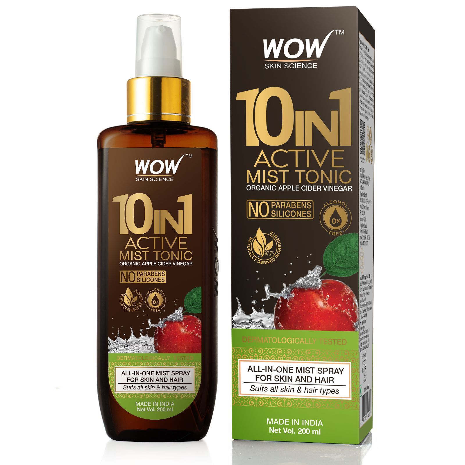 WOW Skin Science 10-In-1 Active Mist Tonic Organic Apple Cider Vinegar: Buy  WOW Skin Science 10-In-1 Active Mist Tonic Organic Apple Cider Vinegar  Online at Best Price in India | Nykaa