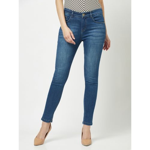 Buy CRIMSOUNE CLUB Women Blue Light Wash Slim Fitting Jeans Online