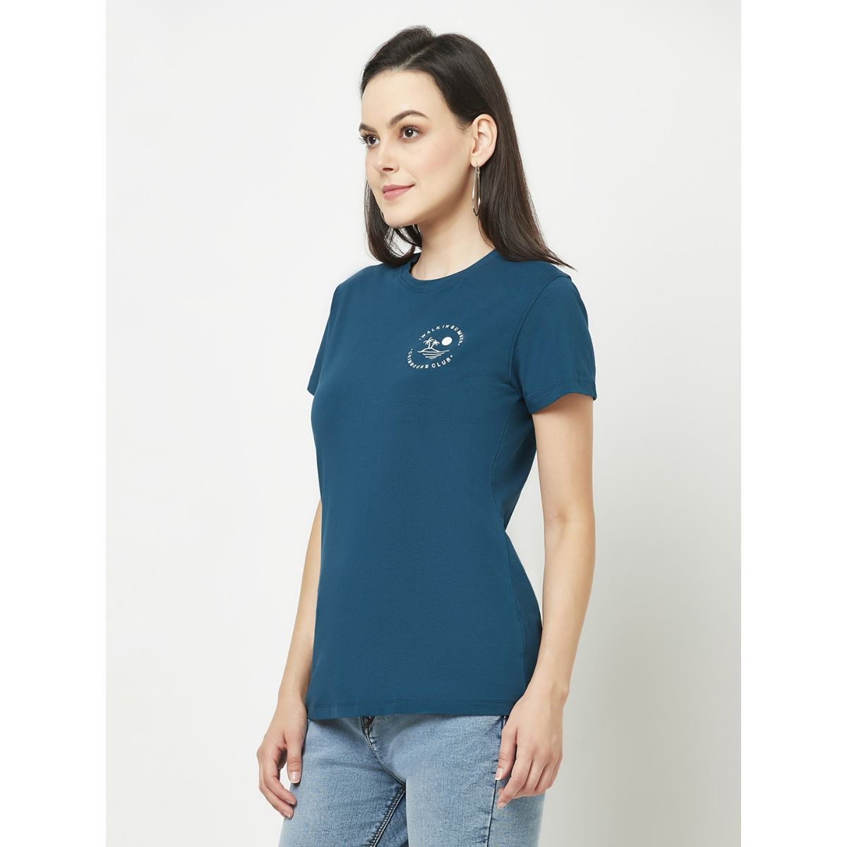 CRIMSOUNE CLUB Women Teal Logo Block T-Shirt: Buy CRIMSOUNE CLUB Women ...