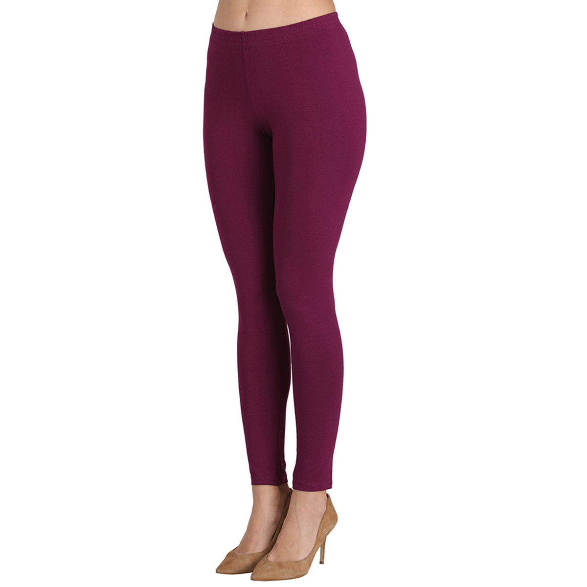 Groversons Paris Beauty Ankle length Leggings for Women - Maroon (L ...