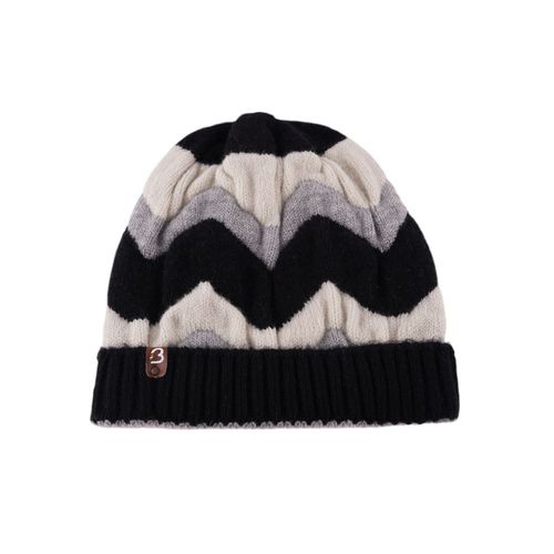 Buy Bharatasya Stripe Pattern Grey Beanie Cap for Women Online