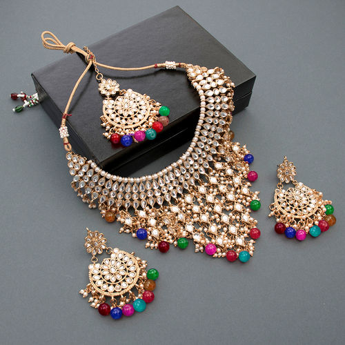 Buy Peora Traditional Dulhan Kundan Necklace Earring Jewellery