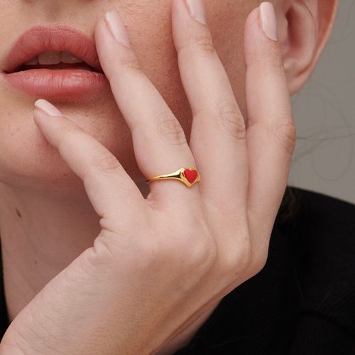 Buy Palmonas 18k Gold Vermeil Red Heart Ring for Women Online