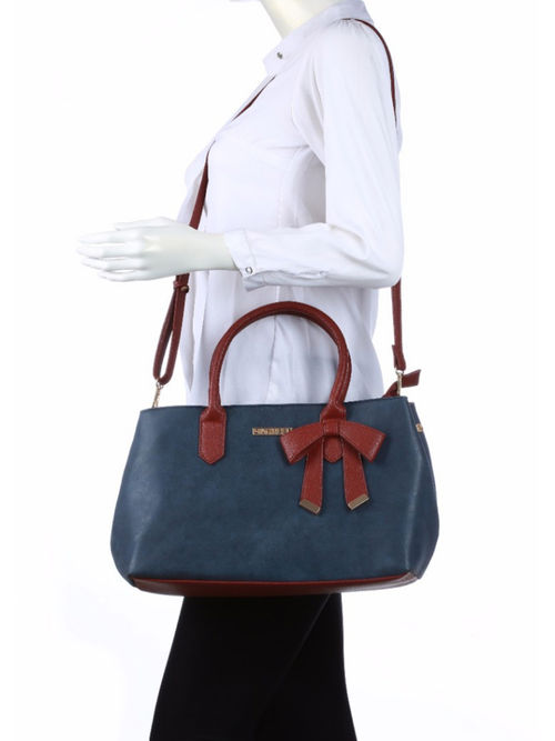 Caprese Alexandria Large (R) Teal/Pink Satchel Bag