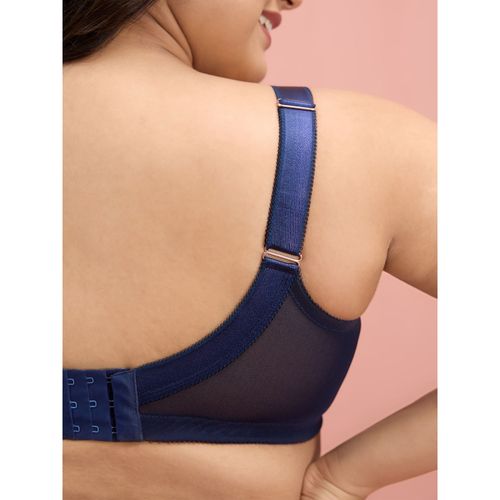 Nykd by Nykaa Luxe Jacquard M-frame Bra - Blue Nyb232