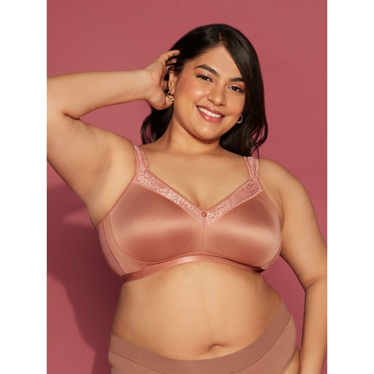 NYKD by Nykaa Everyday Minimiser Women's Full Coverage Bra for Heavy Bust  Seamless Non-Padded, Wireless - NYB042, Nude, 44E: Buy Online at Best Price  in UAE 